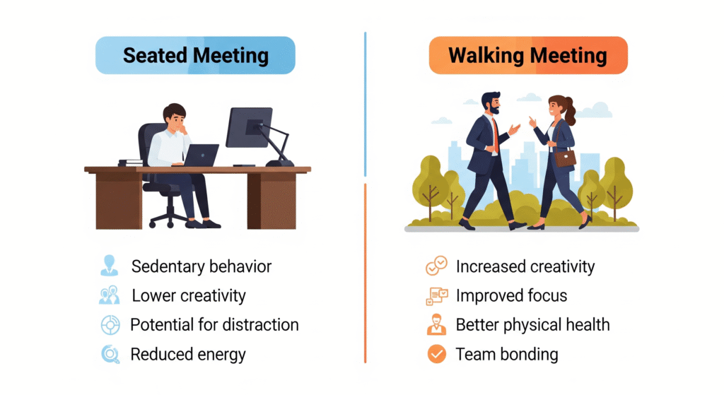 walking meetings, fatigue, tiredness, exhaustion