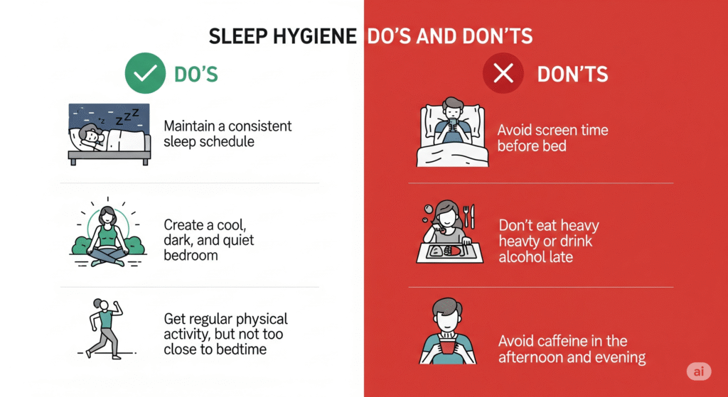 sleep hygiene, fatigue, tiredness, exhaustion